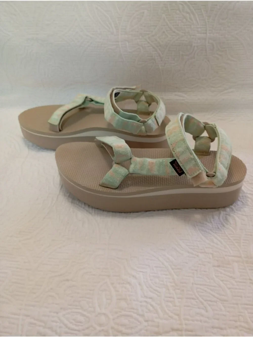 Teva Womens Platform Sport Sandals Pastel Strappy Repreve Size  9